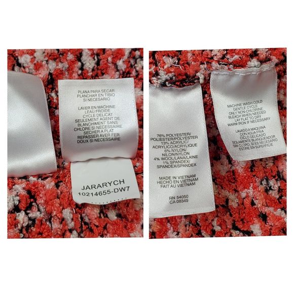 EVAN PICONE Mouline Sweater Knit Cardigan Chunky Collar Red Button Up Womens MED - Picture 12 of 12